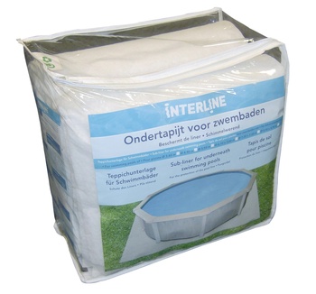 Interlinová podložka pre okrúhly bazén, Ø 460 cm, 100g/m², biela - N