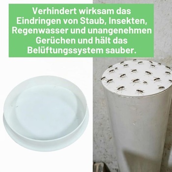 Zásuvková zátka DN 100, koncovka pre potrubie 100 mm, kryt potrubia, kryt ventilačného potrubia pre