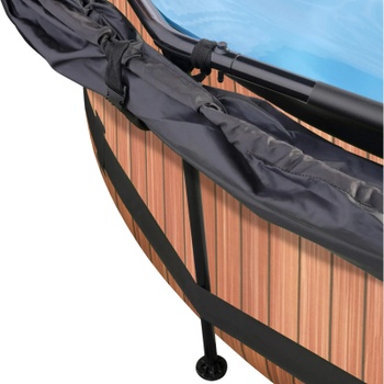 Nadzemný bazén s filtráciou a strieškou, ø 360 x 76 cm, hnedý - N