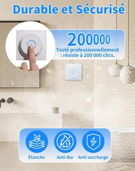 Bezdrôtový spínač svetiel s 2 bezdrôtovými tlačidlami a 1 bezdrôtovým relé RF433, bez batérií, 220V