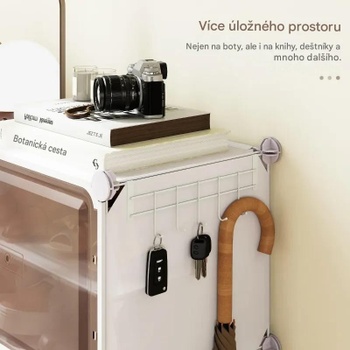 Botník s 10 úrovňami JZ10401WH, pre 40 párov topánok, 95 x 32 x 155 cm, biela - N