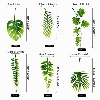 30 ks umelé listy monstera ozdoby na tortu tropické palmové zelené listy dekorácie na tortu pre letné