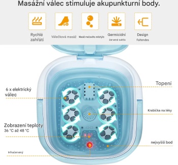 Skladacia masážna vaňa na nohy EP24782DE-BL, 500 W, modrá - N