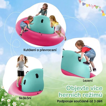 Nafukovacia kopulovitá hojdačka pre deti NP10980PG, 233 cm, ružovo/zelená - N