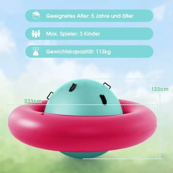 Nafukovacia kopulovitá hojdačka pre deti NP10980PG, 233 cm, ružovo/zelená - N