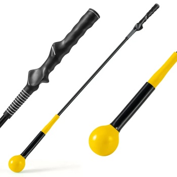 Golfová tréningová pomôcka so záťažovou hlavou SP38642YE, 100 cm, žltá - N