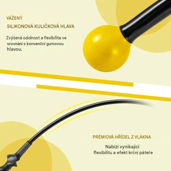 Golfová tréningová pomôcka so záťažovou hlavou SP38642YE, 100 cm, žltá - N