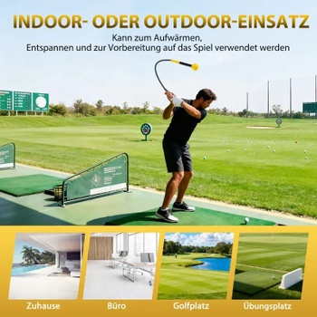 Golfová tréningová pomôcka so záťažovou hlavou SP38642YE, 100 cm, žltá - N