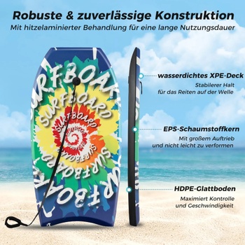 Bodyboard pre deti, jadro z EPS, povrch z XPE, 94 cm, modrá - N