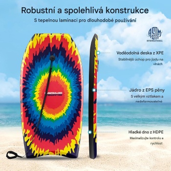 Bodyboard s pútkom na zápästie PI-NP11746, 104 cm, viacfarebný - N