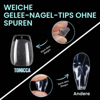 TOMICCA 216 kusov mäkkých gélových špičiek na nechty s plným krytím, súprava špičiek na nechty pre DIY