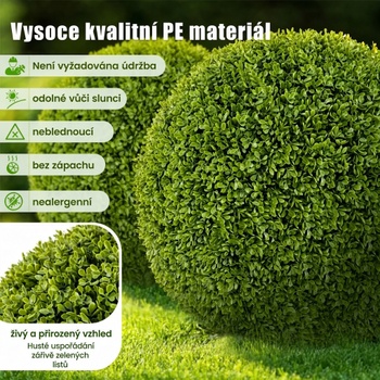 Súprava 2 umelých dekoratívnych gulí HZ10290-S, Ø 39 cm, zelená - N