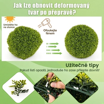 Súprava 2 umelých dekoratívnych gulí HZ10290-S, Ø 39 cm, zelená - N