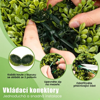 Súprava 2 umelých dekoratívnych gulí HZ10290-S, Ø 39 cm, zelená - N