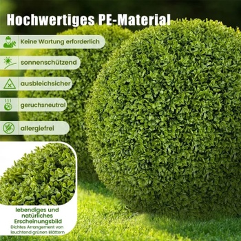 Súprava 2 umelých dekoratívnych gulí HZ10290-S, Ø 39 cm, zelená - N