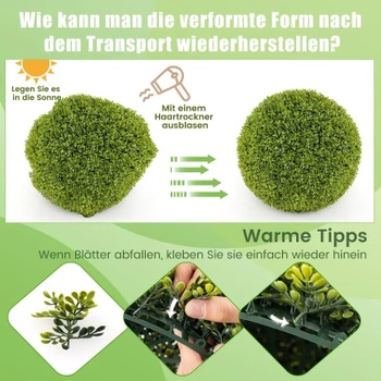 Súprava 2 umelých dekoratívnych gulí HZ10290-S, Ø 39 cm, zelená - N