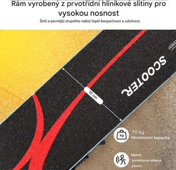 Detská kolobežka s LED kolieskami SP0547NY, výškovo nastaviteľná, svetlo modrá - N