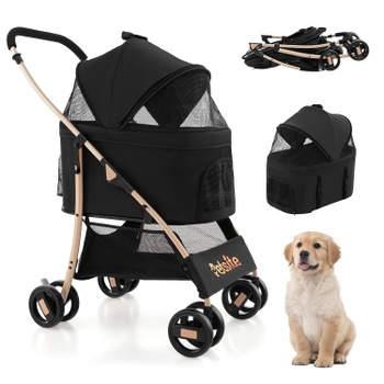 Kočík pre psov 3v1 PW10073HJ, nosnosť 15 kg, 88 x 48 x 98 cm, čierna - N