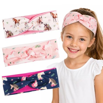 3dielne dievčenské čelenky s viazaným vzorom koňa, elastická čelenka, darček pre dievčatá, športové líčenie