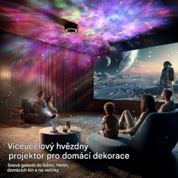 Hviezdny projektor astronaut HJ-KD08, s diaľkovým ovládaním, biely - N
