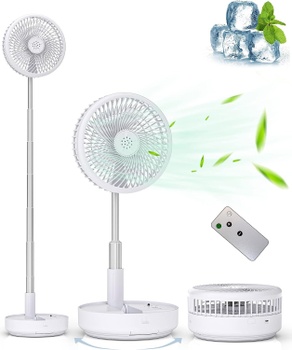 Stojanový ventilátor PF11S, dobíjací, s diaľkovým ovládaním, biely - N