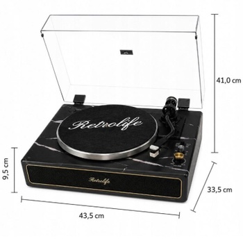 Gramofón s bluetooth a reproduktormi KZ001, 33/45 ot./min, čierny - N