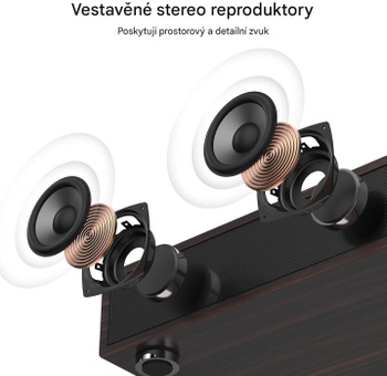 Gramofón s bluetooth a reproduktormi KZ001, 33/45 ot./min, čierny - N
