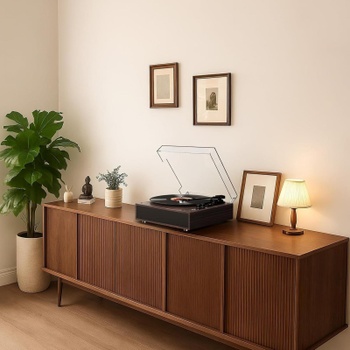 Gramofón s bluetooth a reproduktormi KZ001, 33/45 ot./min, čierny - N