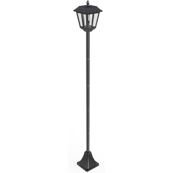 Solárna záhradná lampa, 1,8 m, IP44, čierna - N