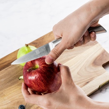Sada kuchyňských nožů v dřevěném bloku, 6 ks, 17,5 × 10,5 × 36 cm, hnědá - N