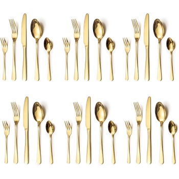 Sada nerezových príborov 602-L-Gold-30, 30 ks, pre 6 osôb, zlatá - N