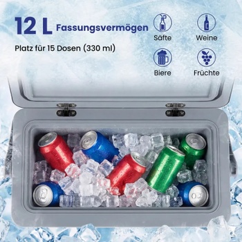 Prenosný chladiaci box s rukoväťou GP11786GR, 12 l, tmavo šedý - N