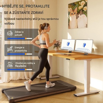 Výškovo nastaviteľný stôl E5CW-Lite-EU, dvojmotorový, bez dosky, biely - N