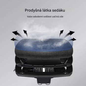 Ergonomická kancelárska stolička BS12B-PRO-V3, nosnosť 136 kg, čierna - N