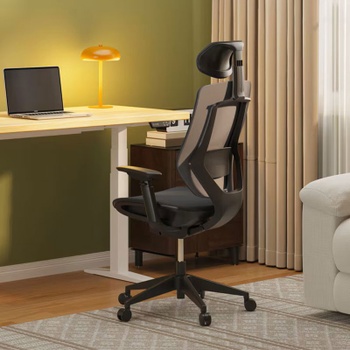 Ergonomická kancelárska stolička BS12B-PRO-V3, nosnosť 136 kg, čierna - N