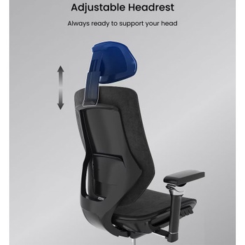 Ergonomická kancelárska stolička BS12B-PRO-V3, nosnosť 136 kg, čierna - N