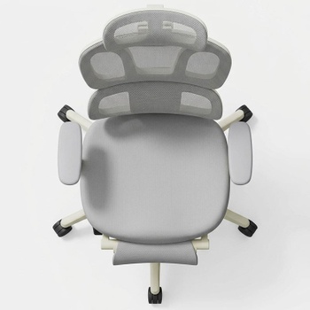 Ergonomická kancelárska stolička BS5WG-M2, s opierkou nôh, sivá - N