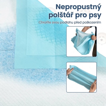 Výcvikové podložky pre psov PU10099BL, 90 x 90 cm, 100 ks, modré - N