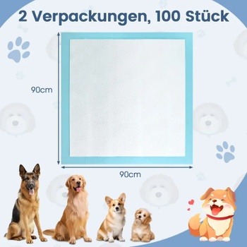 Výcvikové podložky pre psov PU10099BL, 90 x 90 cm, 100 ks, modré - N