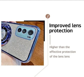 Puzdro pre Motorola Moto Edge 30 s držiakom a stojanom, trblietavé diamantové ochranné puzdro,