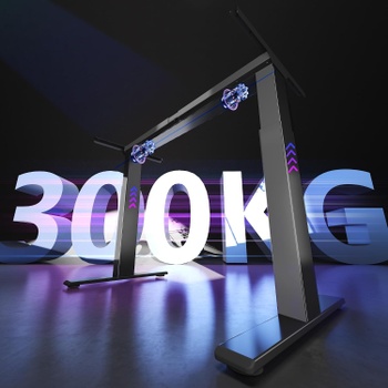 Výškovo nastaviteľný stôl E300B-EU, nosnosť 300 kg, bez dosky, čierny - N