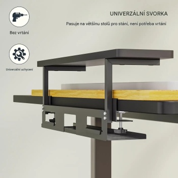 Stojan na monitor so svorkou DO01B, 100 x 20 cm, čierny - N