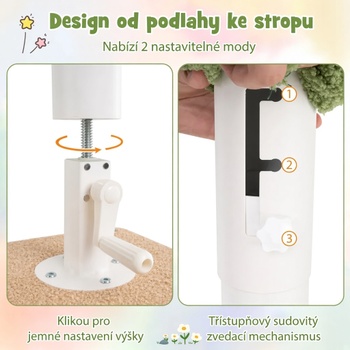 Škrabadlo pre mačky PV10208GN, 5 poschodí, výška 218-253 cm, zelená - N
