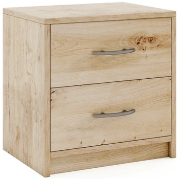 Nočný stolík s 2 zásuvkami HU10888OK, 38,5 x 28 x 39 cm, dub - N