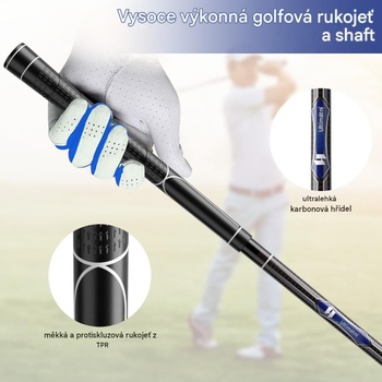 Súprava golfových palíc SP38025GR, 9 ks, pre pravákov, čierno/strieborná - N