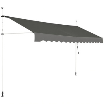 Teleskopická markíza OP70315GR, 395 cm, sivá - N