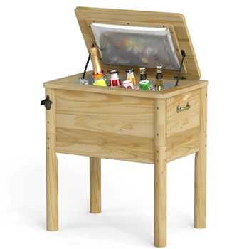 Drevený chladiaci box YA23678YLFR, 51 l, 67 x 47 x 74 cm,…