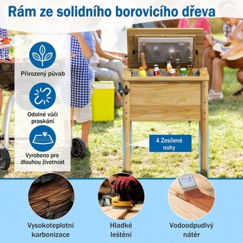 Drevený chladiaci box YA23678YLFR, 51 l, 67 x 47 x 74 cm, prírodný - N