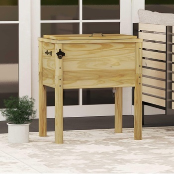 Drevený chladiaci box YA23678YLFR, 51 l, 67 x 47 x 74 cm, prírodný - N