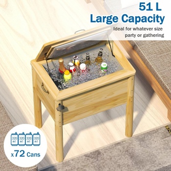 Drevený chladiaci box YA23678YLFR, 51 l, 67 x 47 x 74 cm, prírodný - N